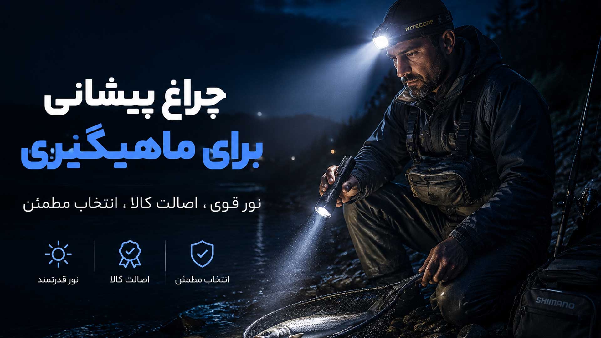 چراغ هدلایت برای ماهیگیری